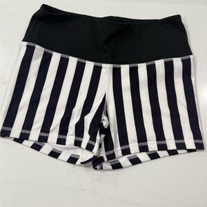 Fleo Black and White Bike Shorts with Striking Stripes